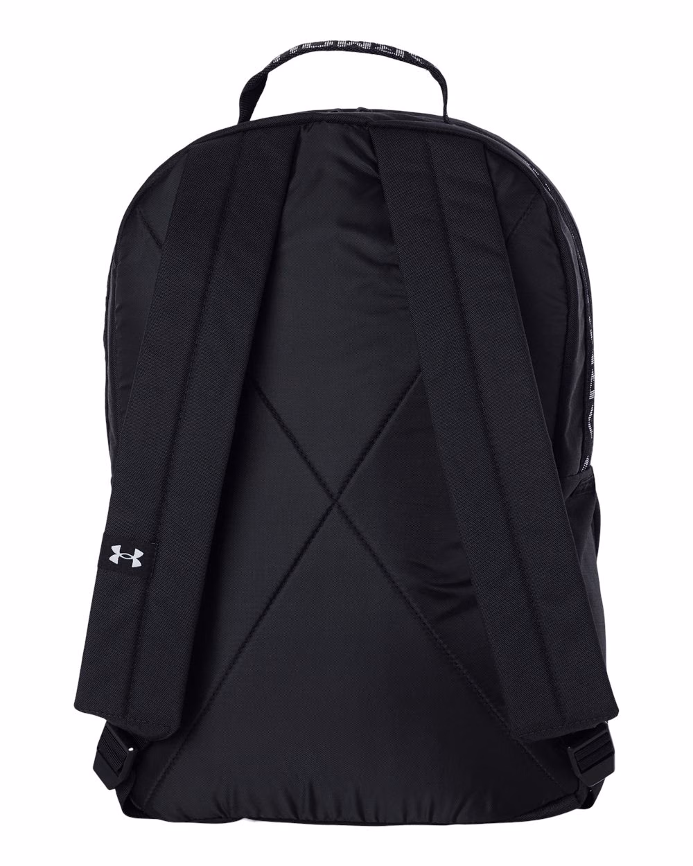 Custom Under Armour Loudon Backpack Black/ White flat back