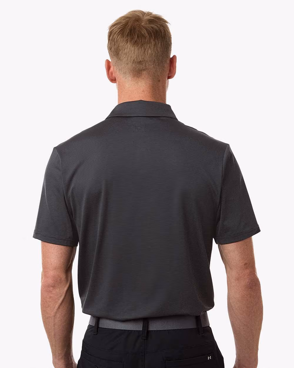 Custom Under Armour Men's Playoff 3.0 Stripe Polo - Black/ Pitch Grey back