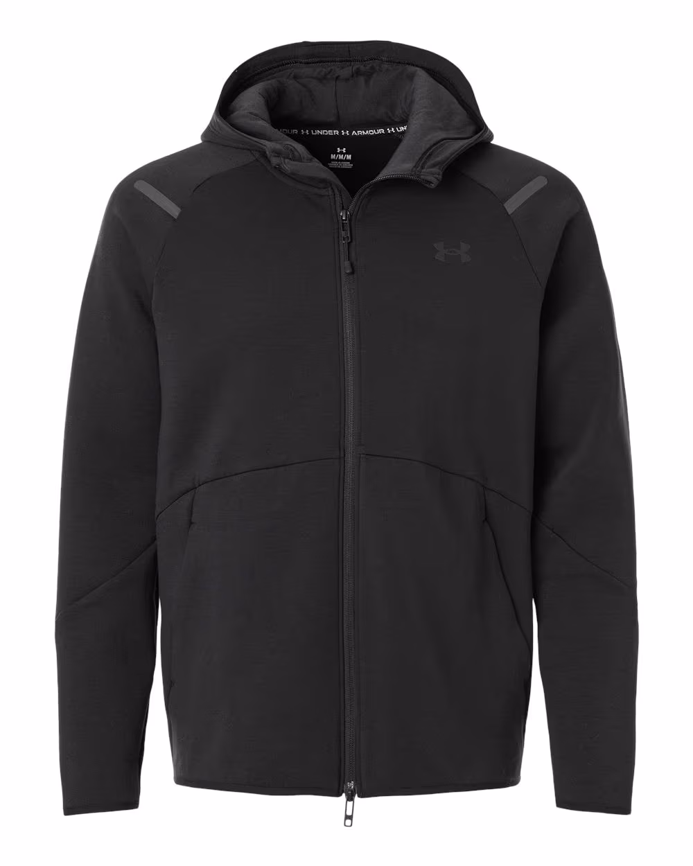 Custom Under Armour Men's Unstoppable Fleece Full-Zip - Black/ Black flat front
