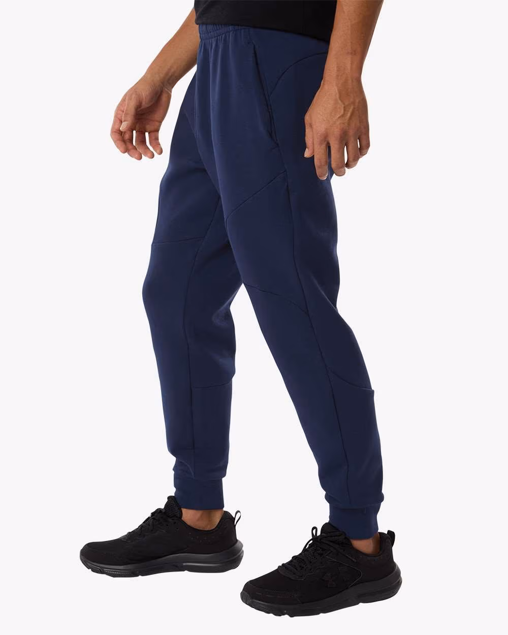 Custom Under Armour Men's Unstoppable Fleece Joggers - Midnight Navy/ Black side