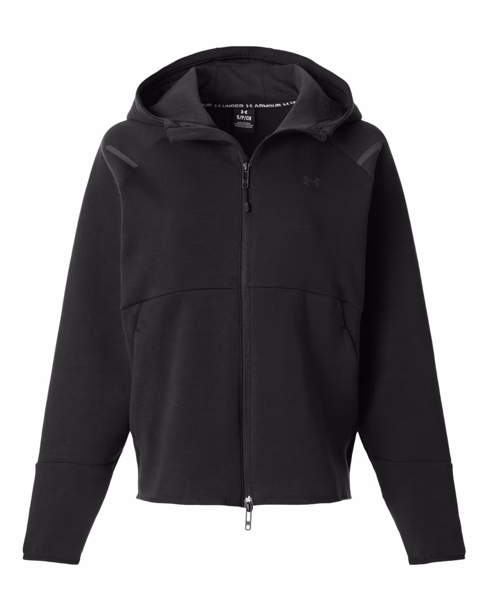 Custom Under Armour Women's Unstoppable Fleece Full-Zip Jacket - Black/ Black flat front