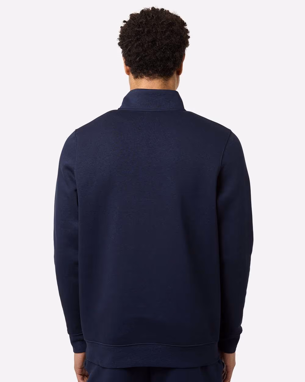 Custom Under Armour Men's Icon Fleece Quarter-Zip Pullover - Midnight Navy/ White back