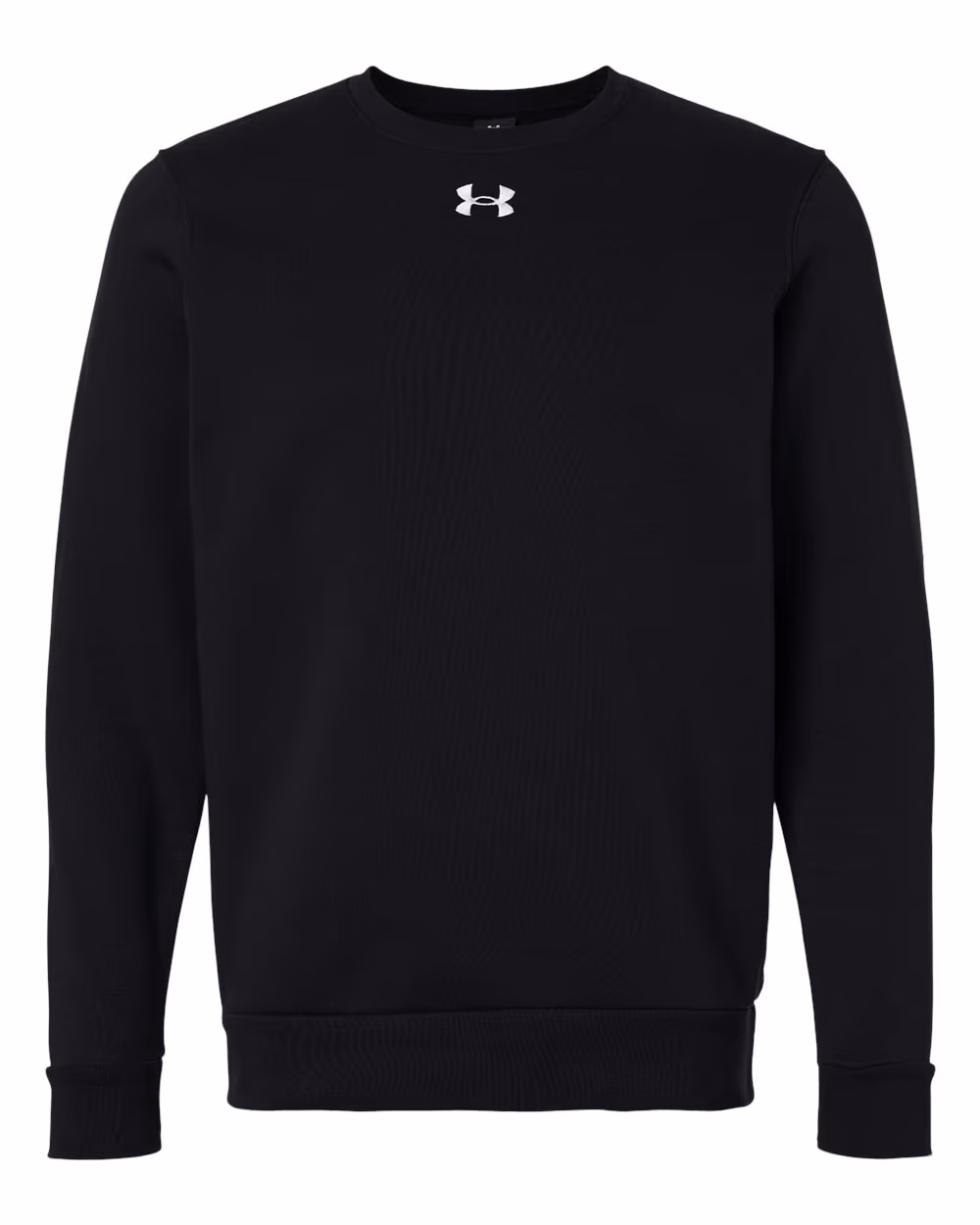Custom Under Armour Men's Team Icon Fleece Crew - Black/ White flat front