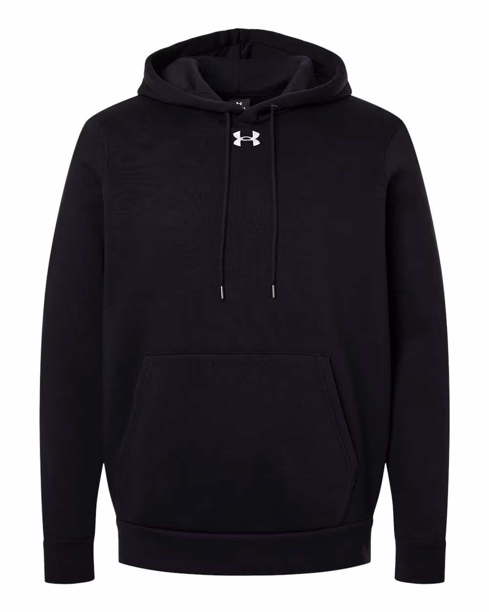 Custom Under Armour Men's Team Icon Fleece Hooded Sweatshirt - Black/ White flat front