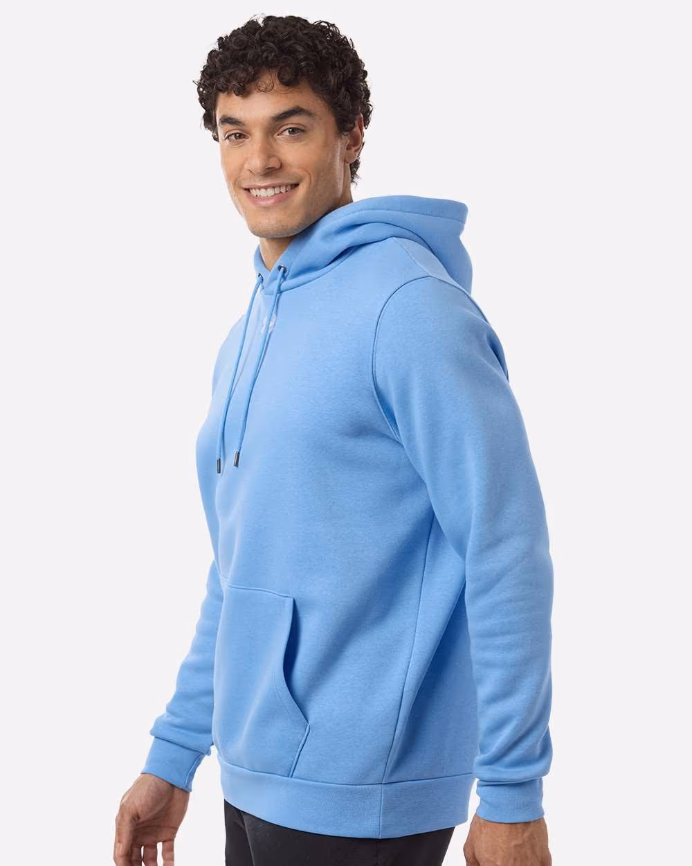 Custom Under Armour Men's Team Icon Fleece Hooded Sweatshirt - Horizon Blue/ White side