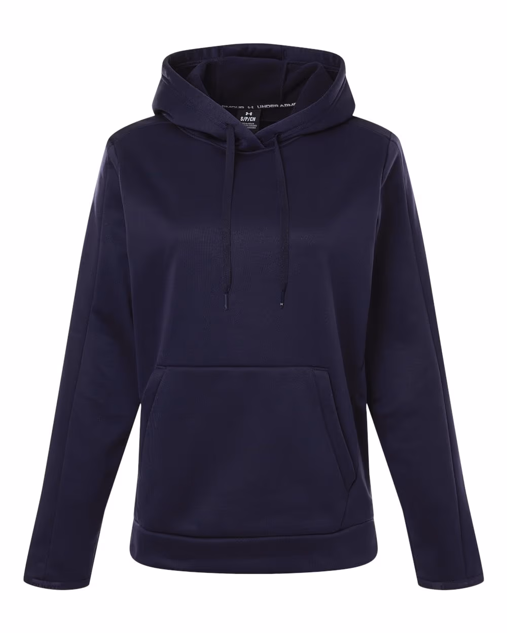Custom Under Armour Women's Armour Fleece Pro Hooded Sweatshirt - Midnight Navy/ White flat front