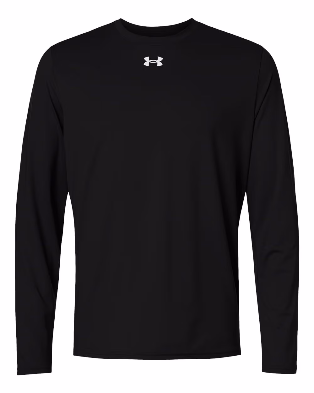 Custom Under Armour Men's Team Vanish Long Sleeve T-Shirt - Black/ White flat front