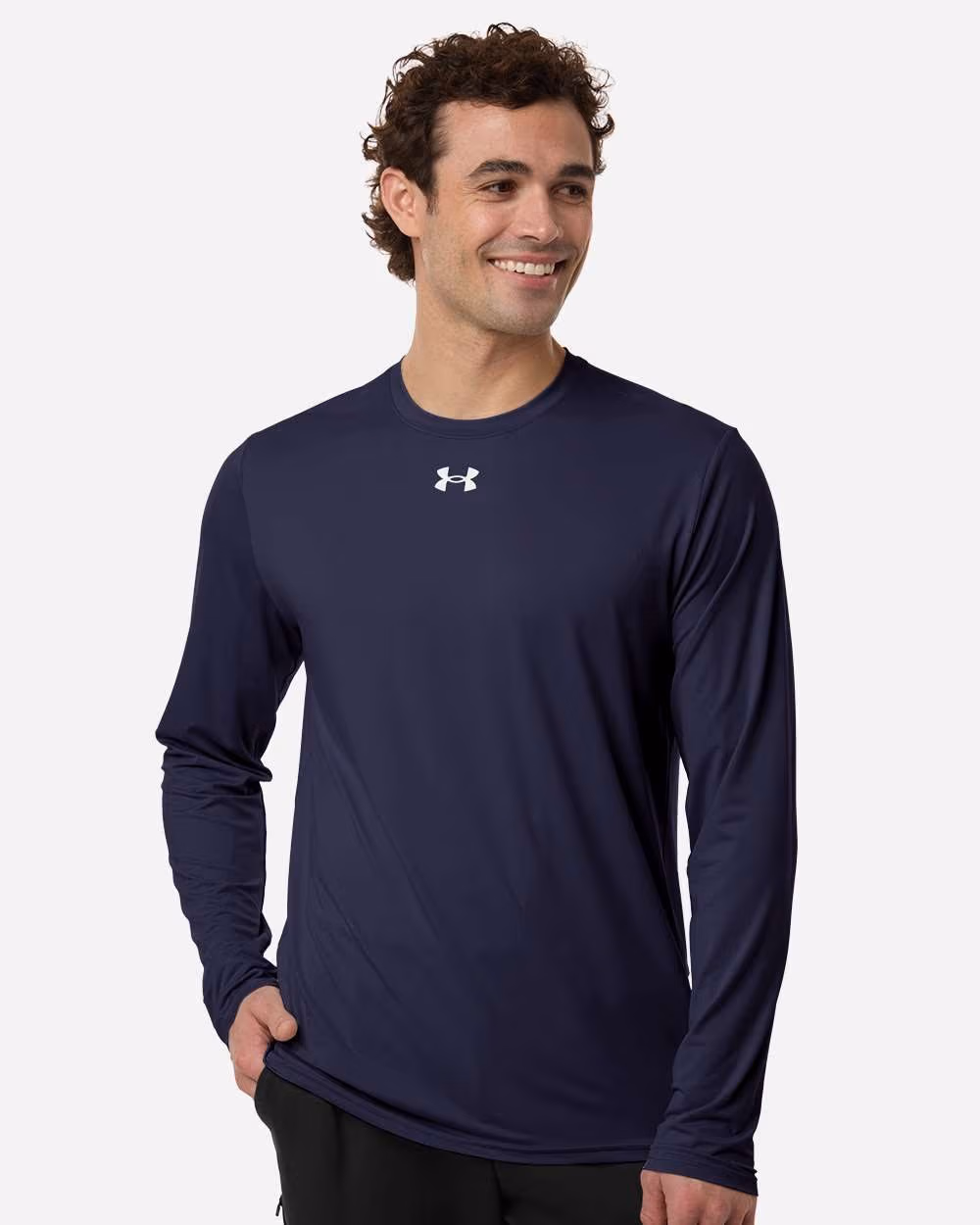 Custom Under Armour Men's Team Vanish Long Sleeve T-Shirt - Midnight Navy/ White front