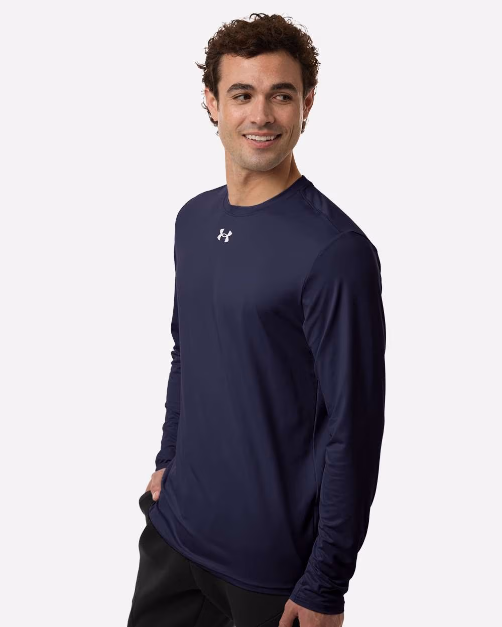 Custom Under Armour Men's Team Vanish Long Sleeve T-Shirt - Midnight Navy/ White side