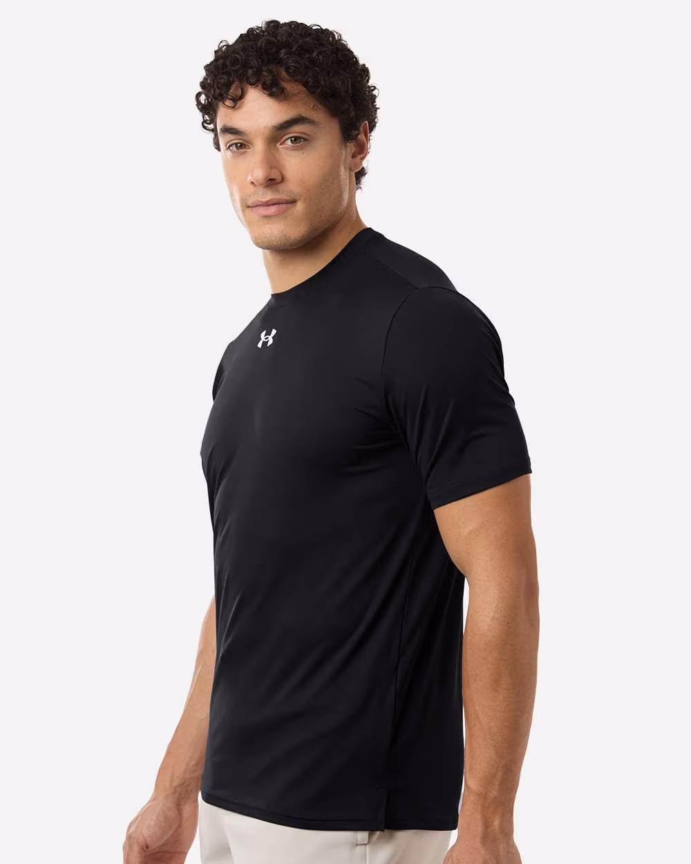 Custom Under Armour Men's Team Vanish T-Shirt - Black/ White side