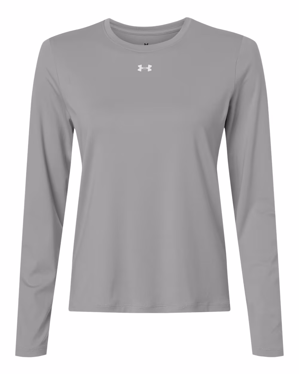 Custom Under Armour Women's Team Vanish Long Sleeve T-Shirt - Mod Grey/ White flat front