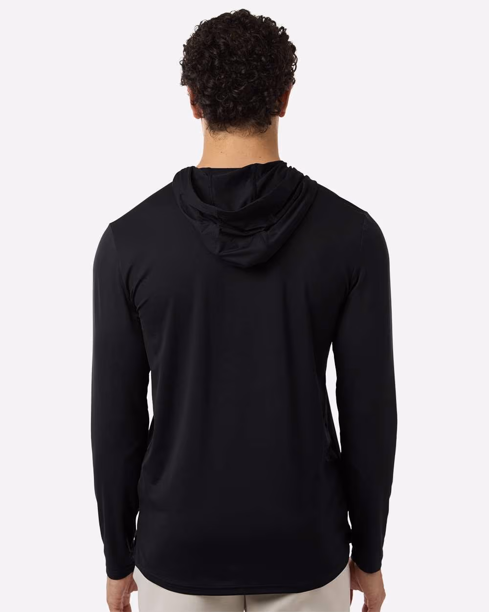 Custom Under Armour Men's Team Vanish Hooded Long Sleeve T-Shirt - Black/ White back