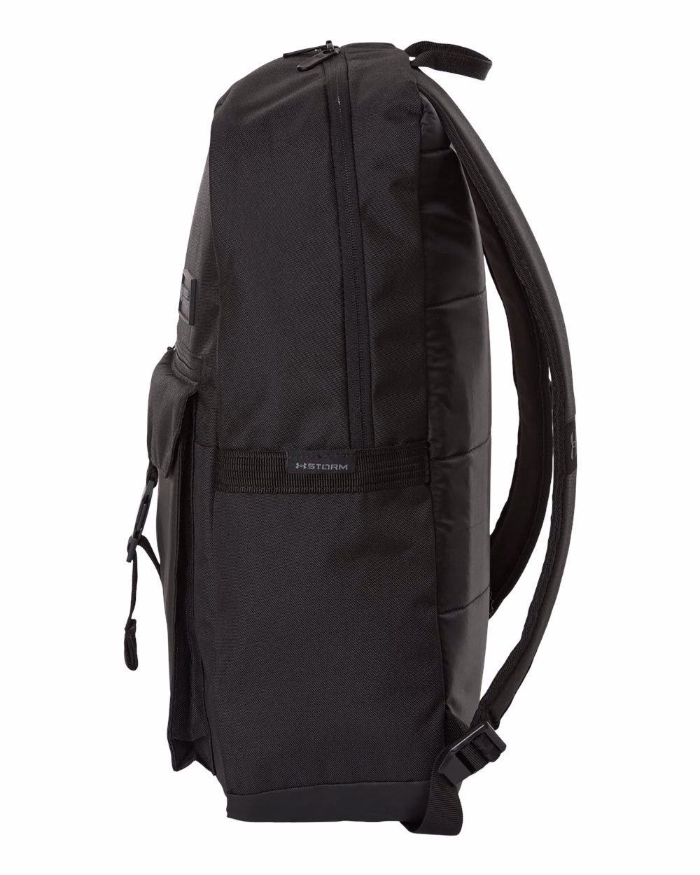 Custom Under Armour Triumph Campus Backpack Black/ White direct side