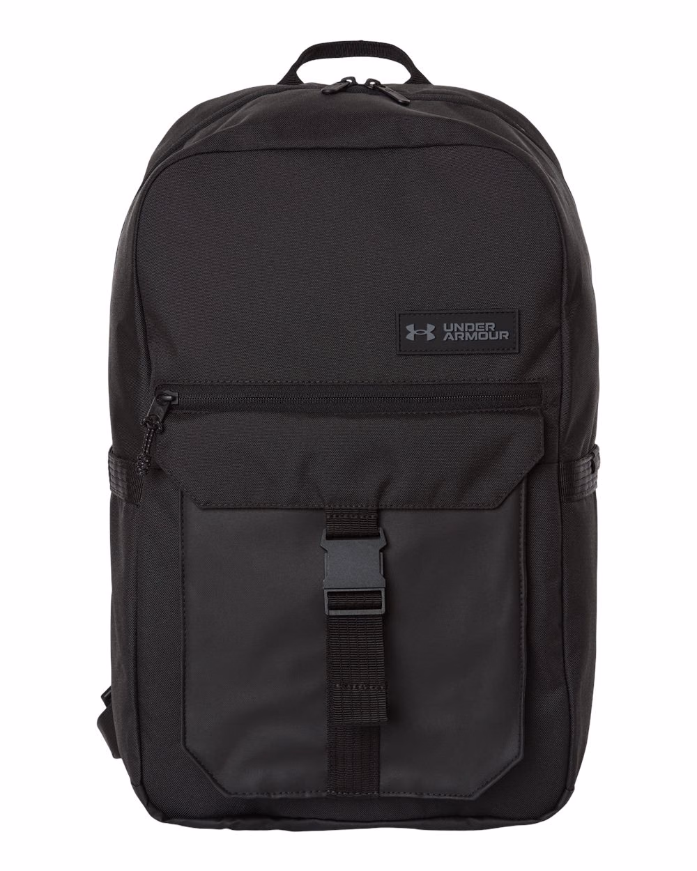 Custom Under Armour Triumph Campus Backpack Black/ White flat front
