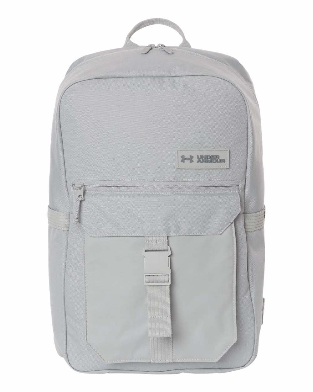 Custom Under Armour Triumph Campus Backpack Titanium/ Titanium/ Clay Green flat front