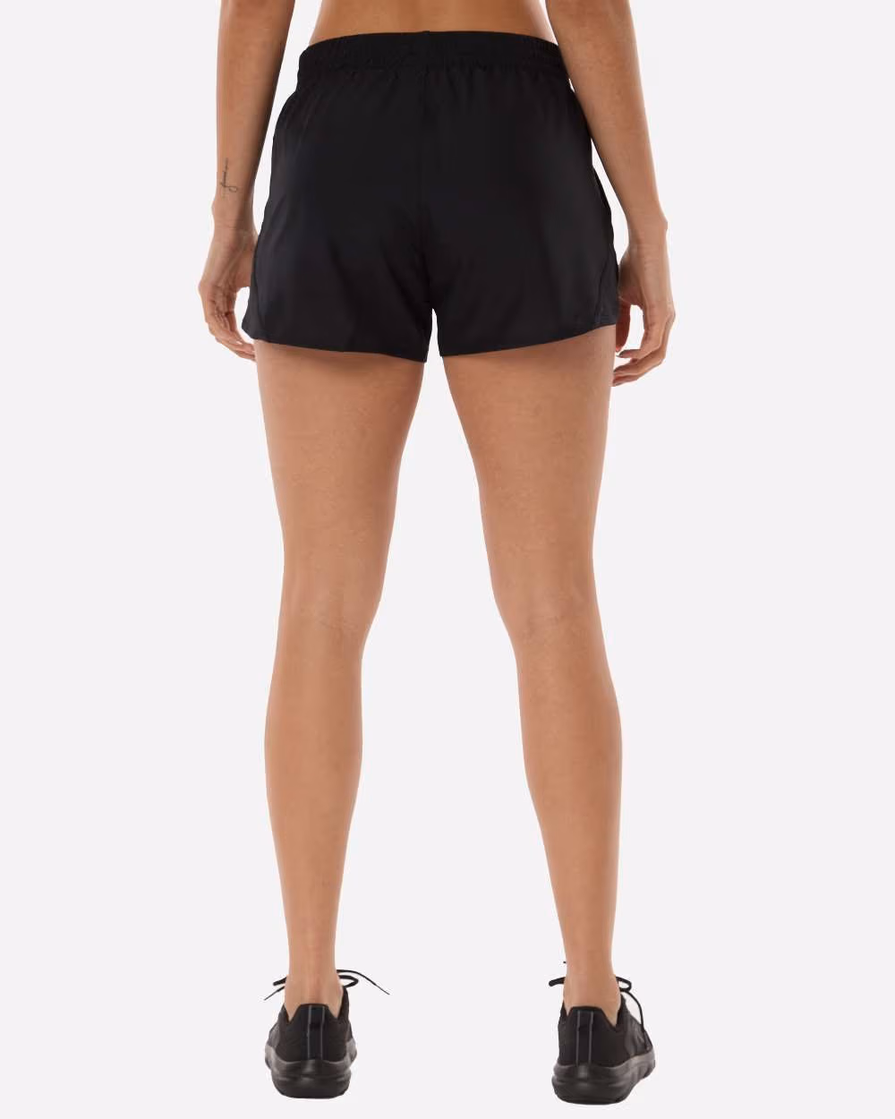 Custom Under Armour Women's Fly-By Unlined 3" Short - Black/ Black/ White back