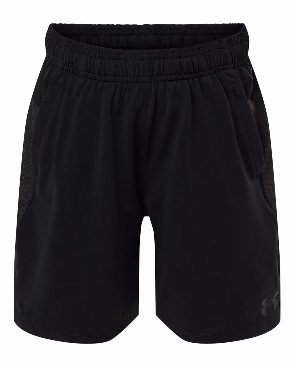 Custom Under Armour Youth Tech Vent Short - Black/ Black/ Jet Grey flat front