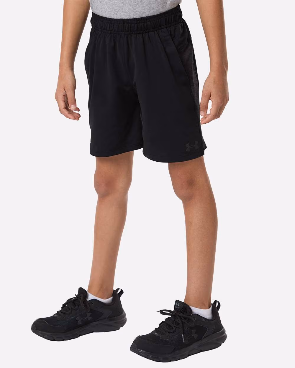 Custom Under Armour Youth Tech Vent Short - Black/ Black/ Jet Grey side