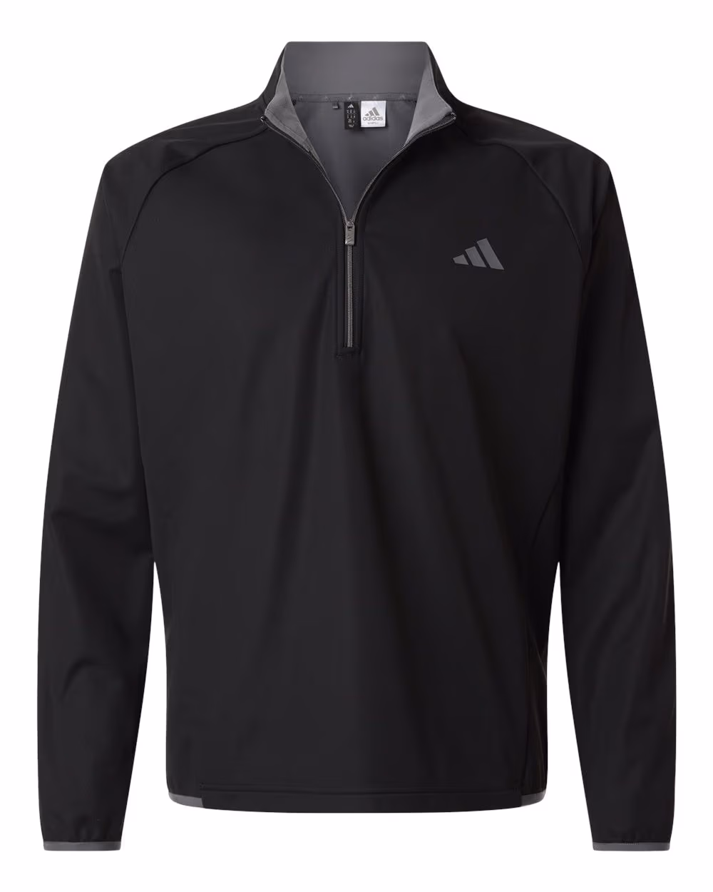 Custom Adidas Men's Ultimate365 Wind Quarter-Zip Pullover - Black flat front