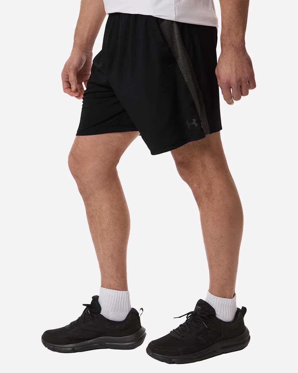 Custom Under Armour Men’s Tech Vent 7" Shorts - Black/ Pitch Grey side