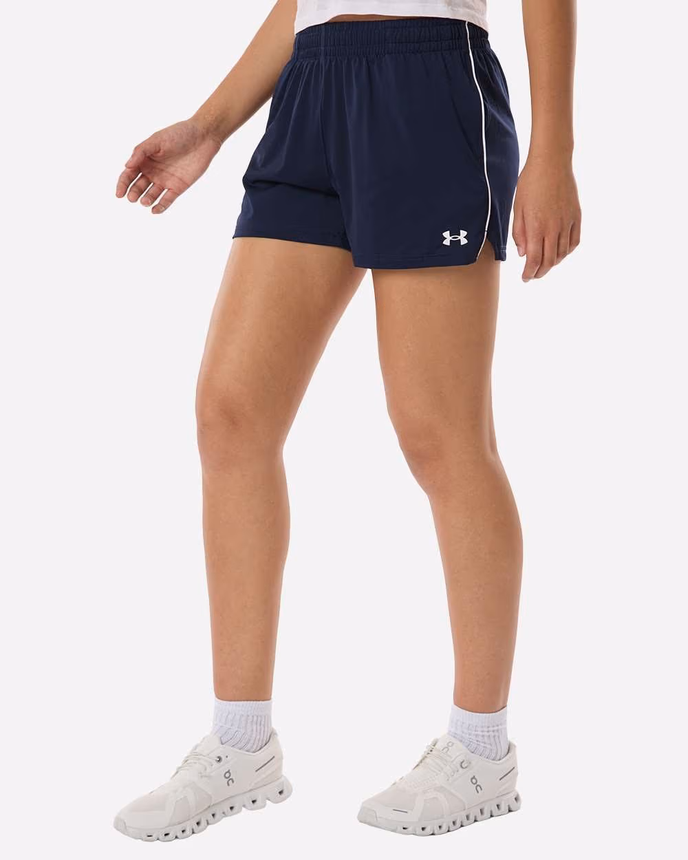 Custom Under Armour Women's Team Tech 3" Short - Midnight Navy/ White side