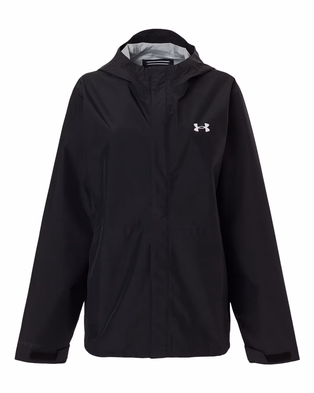 Custom Under Armour Men's Cloudstrike Jacket - Black/ White flat front