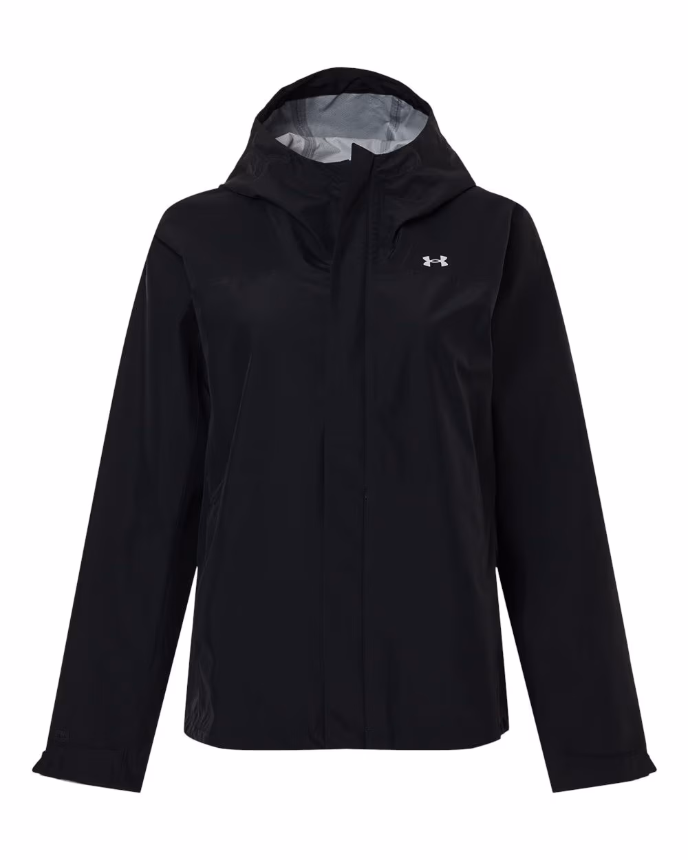 Custom Under Armour Women's Cloudstrike Jacket - Black/ White flat front