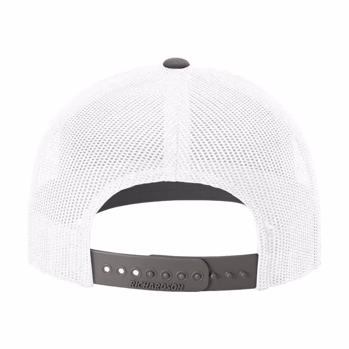 Custom Richardson 112 Snapback Trucker Cap - White/ Charcoal CMB back