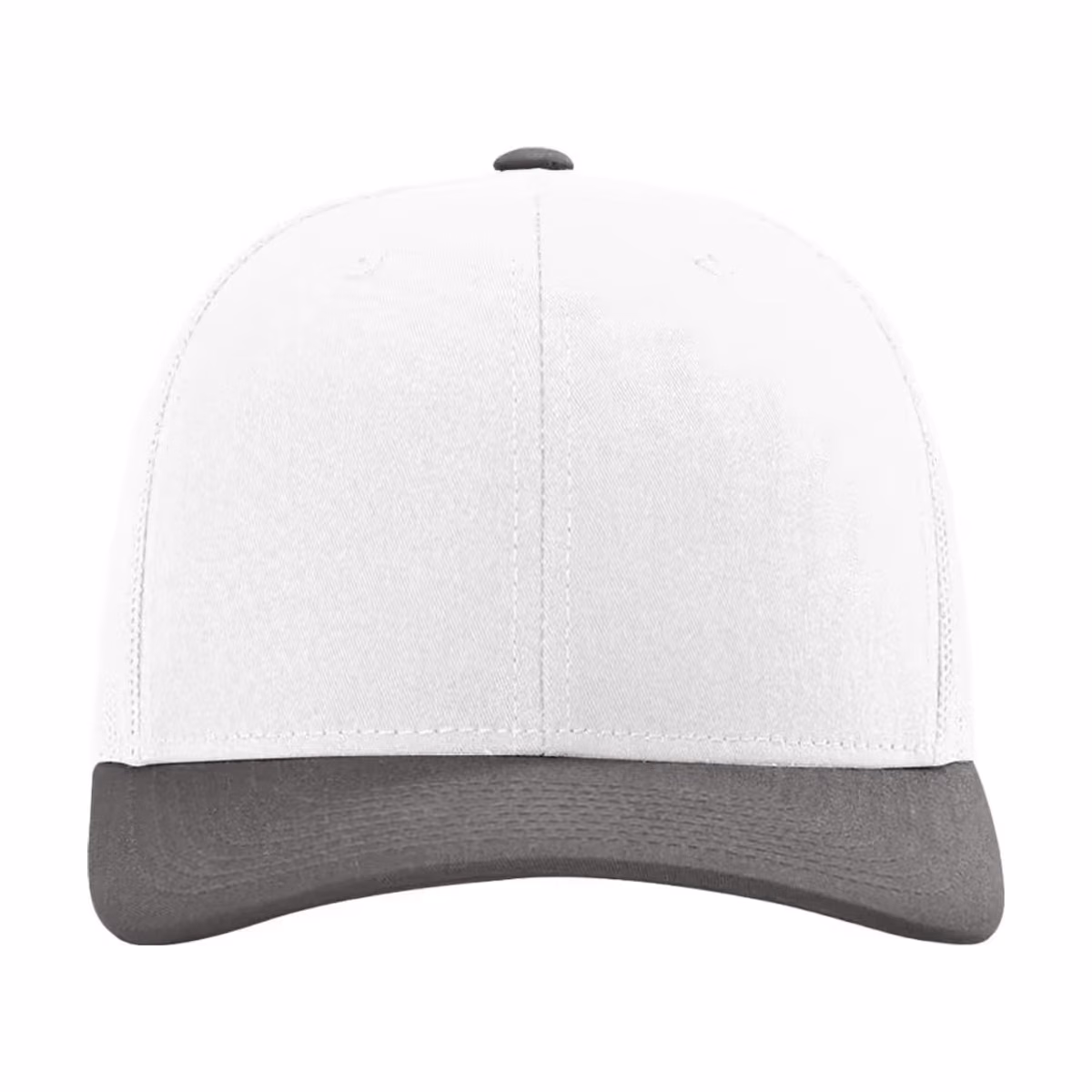 Custom Richardson 112 Snapback Trucker Cap - White/ Charcoal CMB front