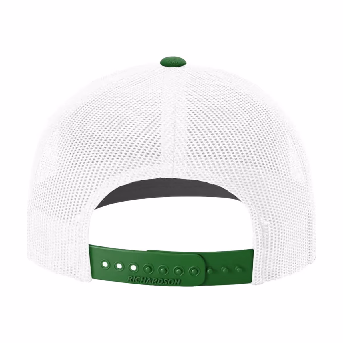 Custom Richardson 112 Snapback Trucker Cap - White/ Kelly Green CMB back