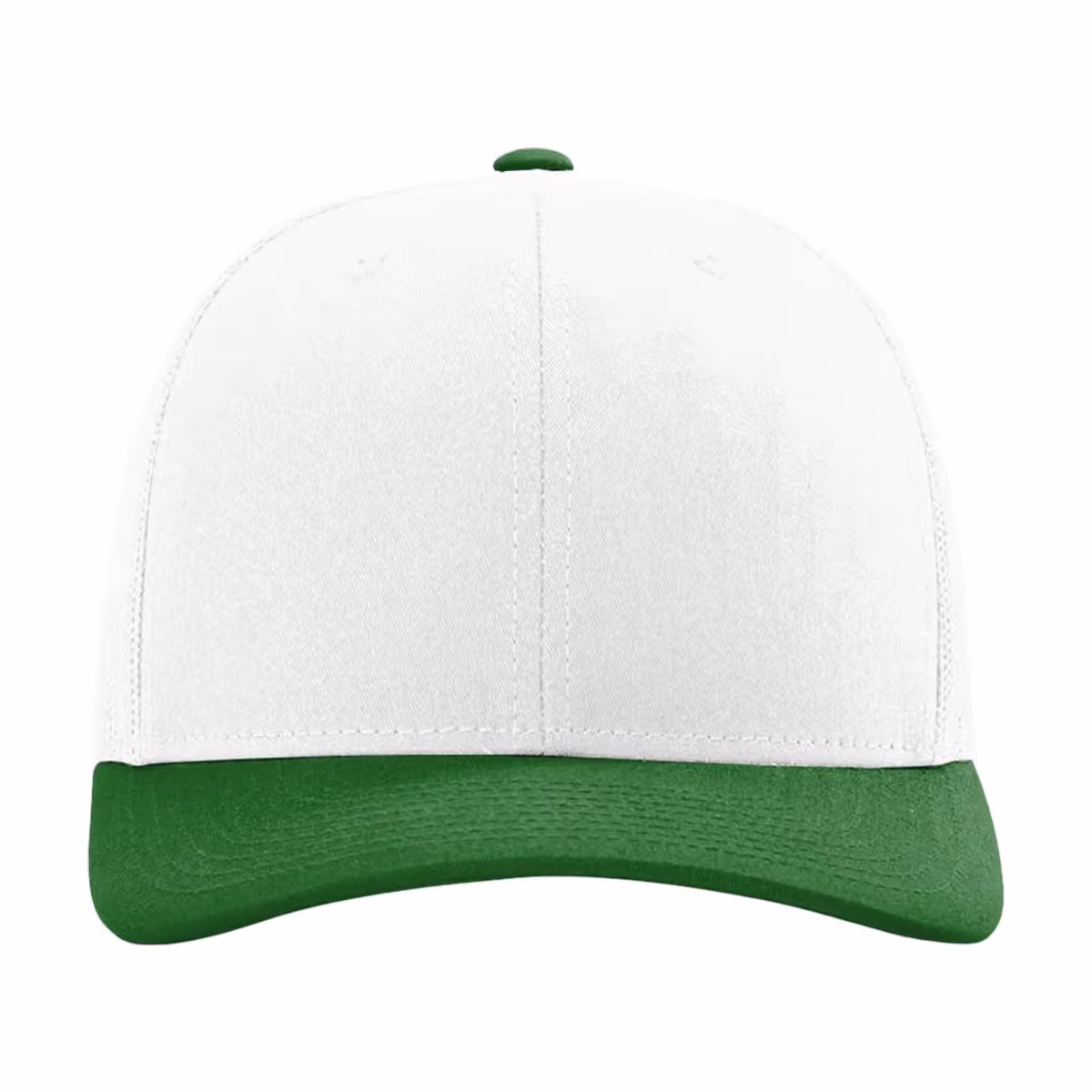 Custom Richardson 112 Snapback Trucker Cap - White/ Kelly Green CMB front