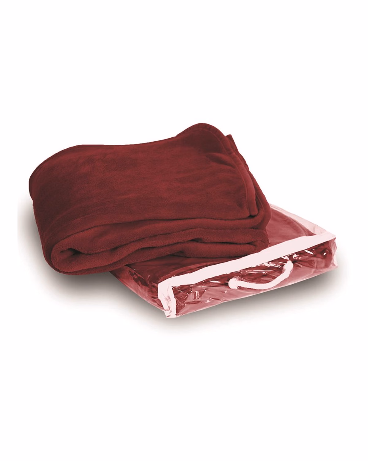 Custom Alpine Fleece Micro Coral Blanket - Burgundy - front