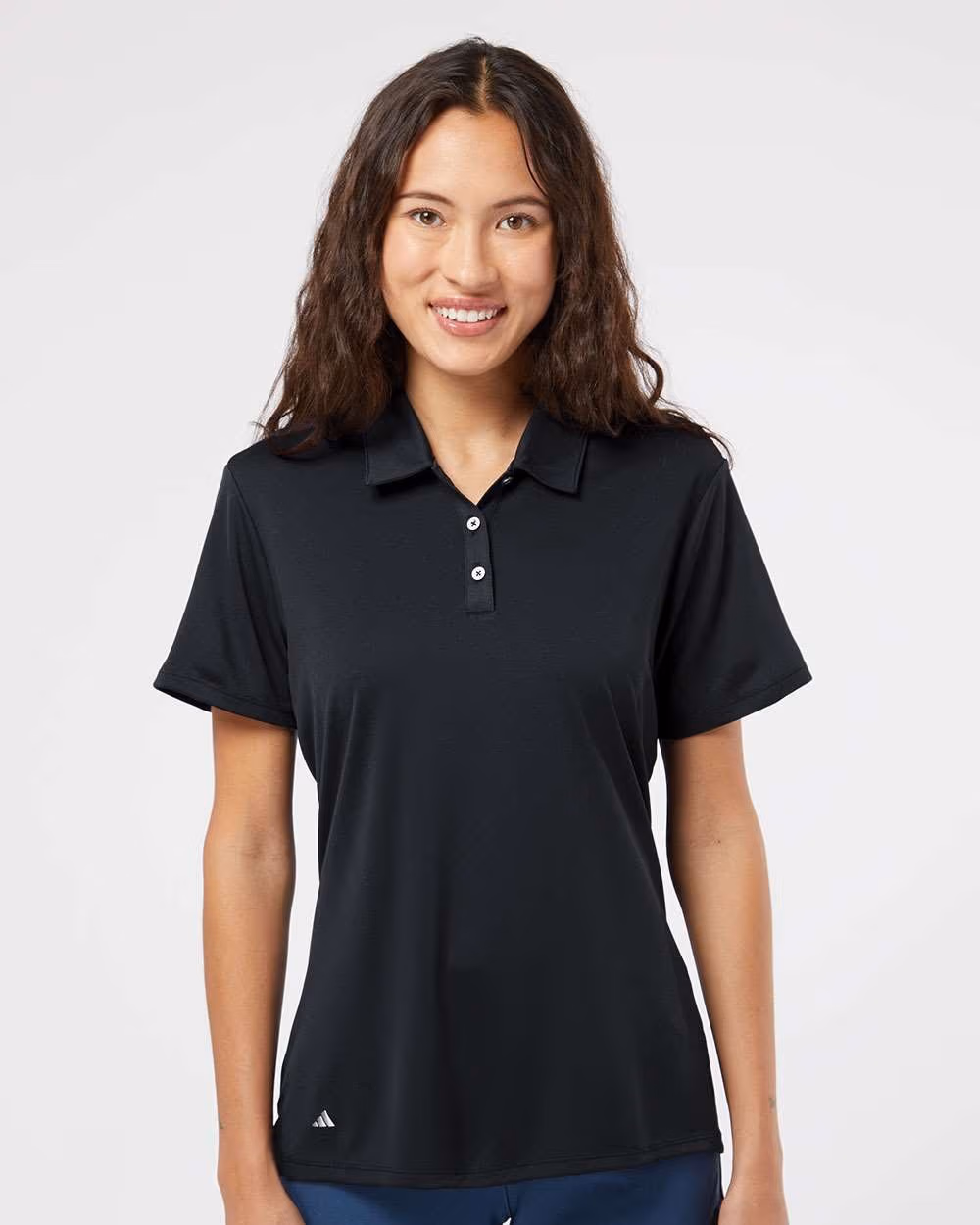 Custom Adidas Women's Performance Polo - Black front