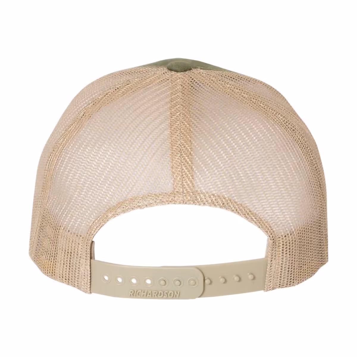 Custom Richardson 112FP Five-Panel Trucker Cap - Army Olive Green/ Tan back