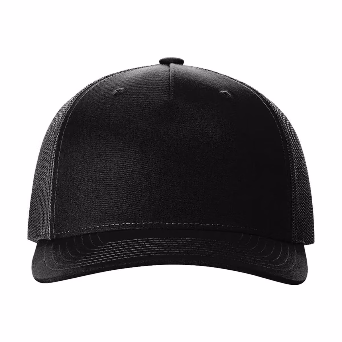 Custom Richardson 112FP Five-Panel Trucker Cap - Black front