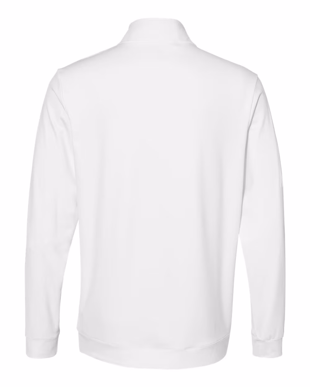 Custom Adidas Men's Textured Quarter-Zip Pullover - White flat back