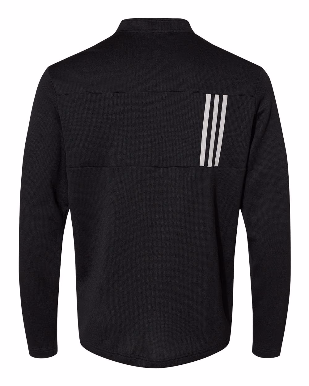 Custom Adidas Men's 3-Stripes Double-Knit Quarter-Zip Pullover - Black/ Grey Two flat back