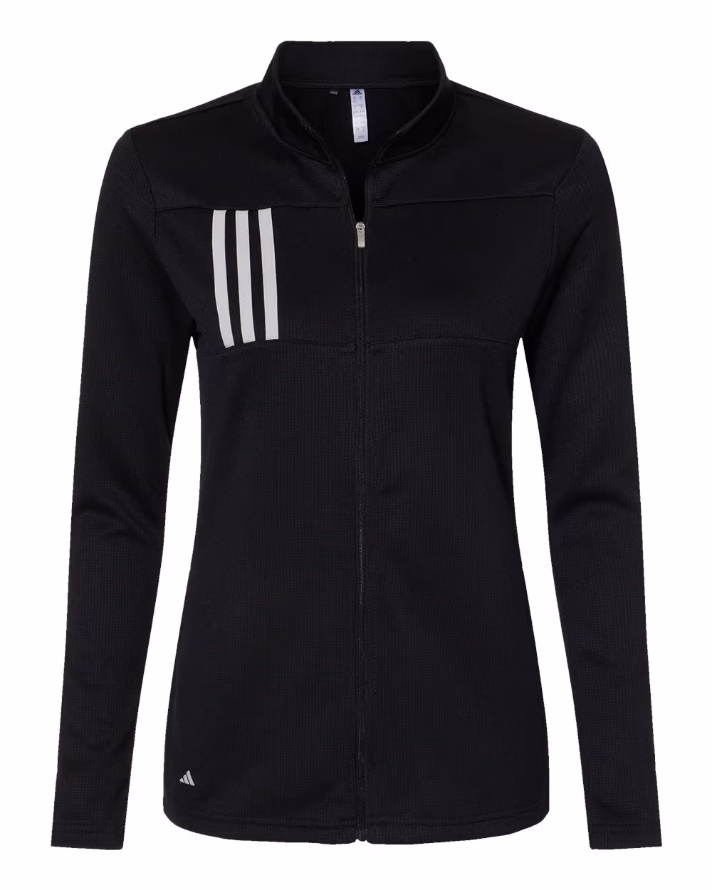 Custom Adidas Women's 3-Stripes Double Knit Full-Zip Jacket - Black/ Grey Two flat front