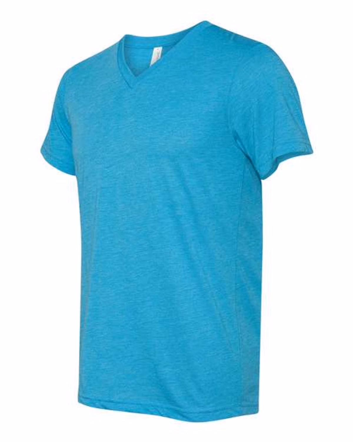 Custom BELLA + CANVAS 3415 Unisex Triblend V-Neck Tee - Aqua Triblend - side