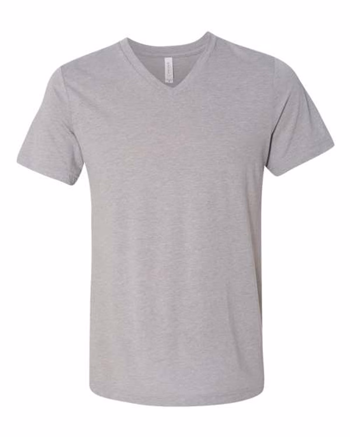 Custom BELLA + CANVAS 3415 Unisex Triblend V-Neck Tee - Athletic Grey Triblend - front