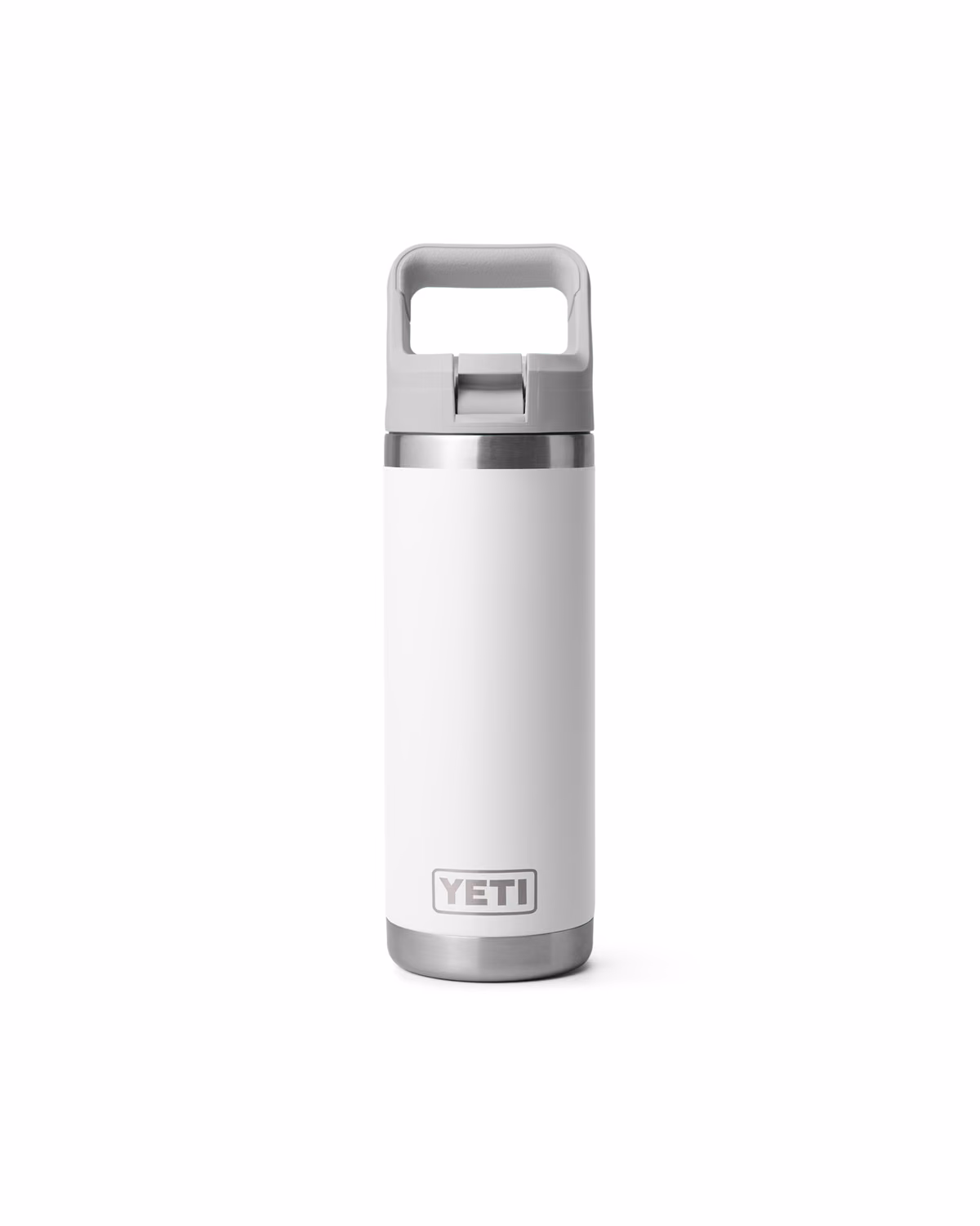 Custom YETI Rambler 18 oz Bottle with Color-Matched Straw Cap, White