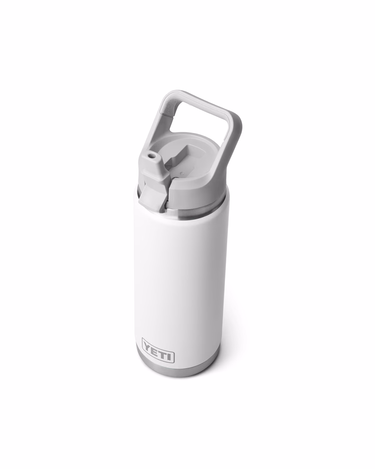 Custom Yeti Rambler 26oz Water Bottle, Laser Engraved, White, front view